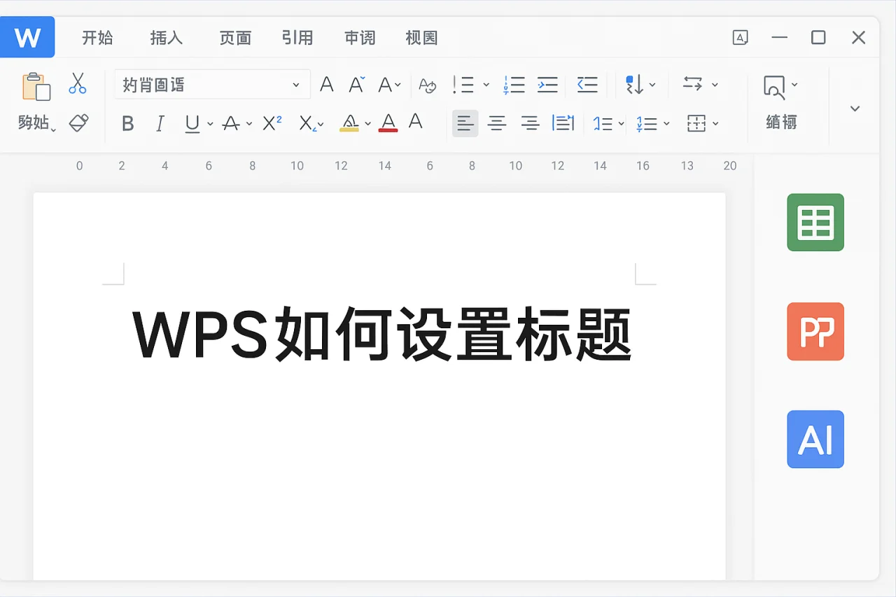WPS如何设置标题