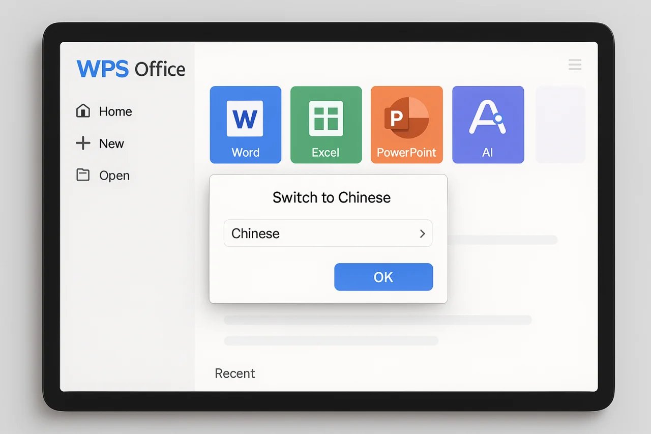 Wps office怎么切换中文
