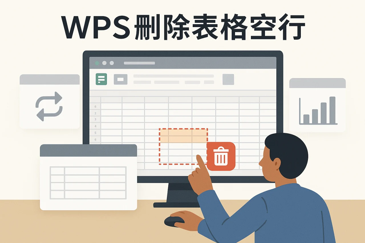 WPS删除表格空行