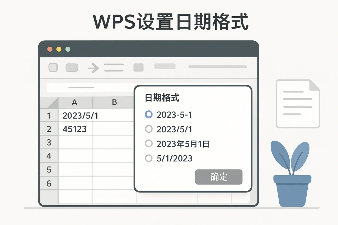 WPS设置日期格式
