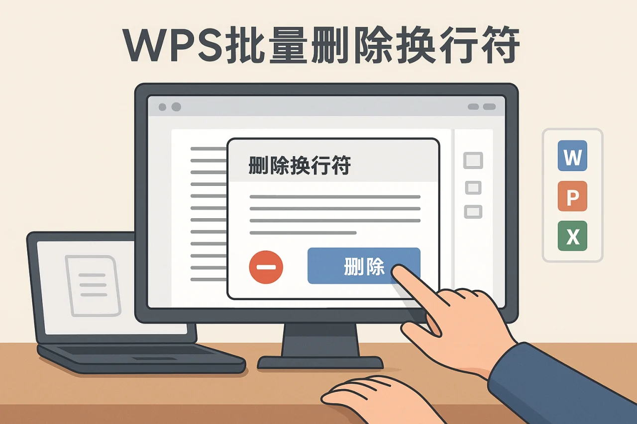 WPS批量删除换行符
