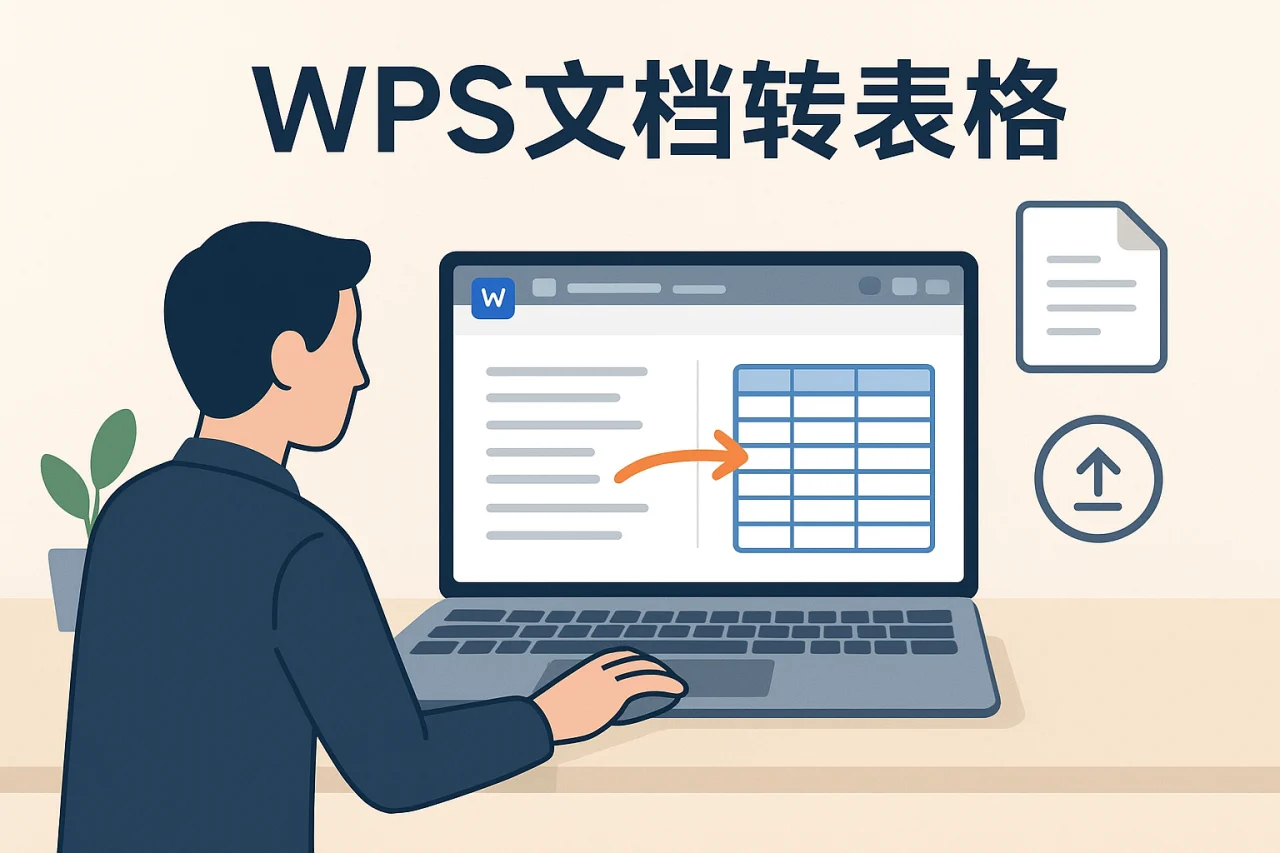 WPS文档转表格