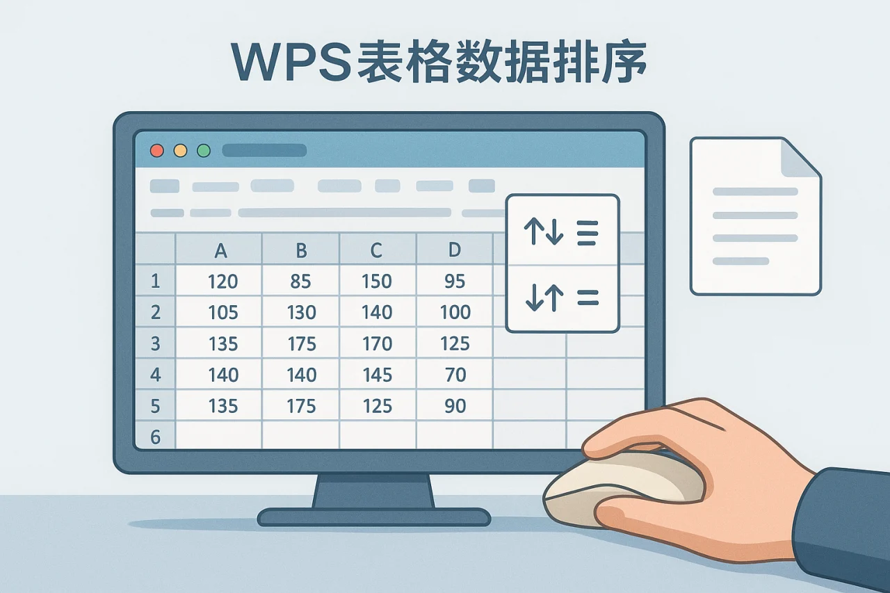 WPS表格数据排序
