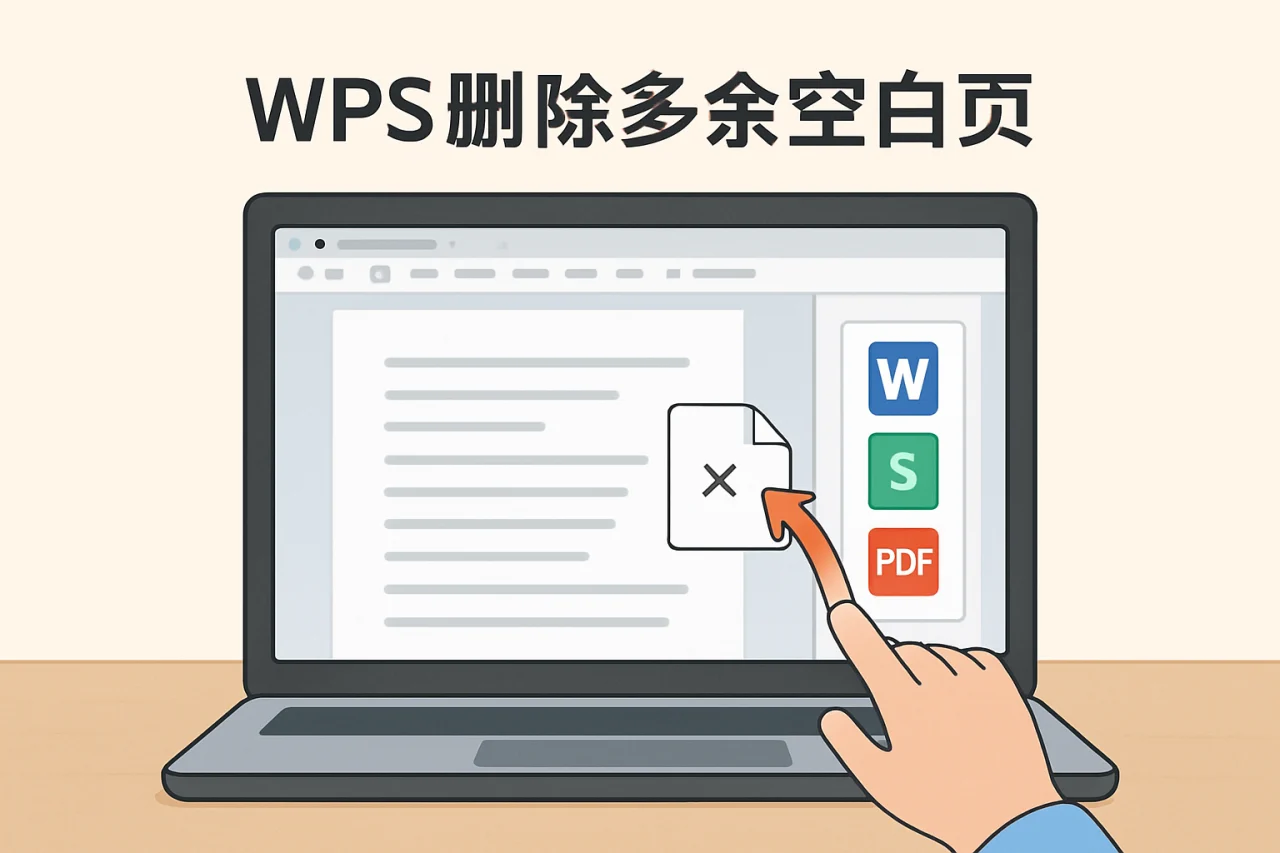 WPS删除多余空白页