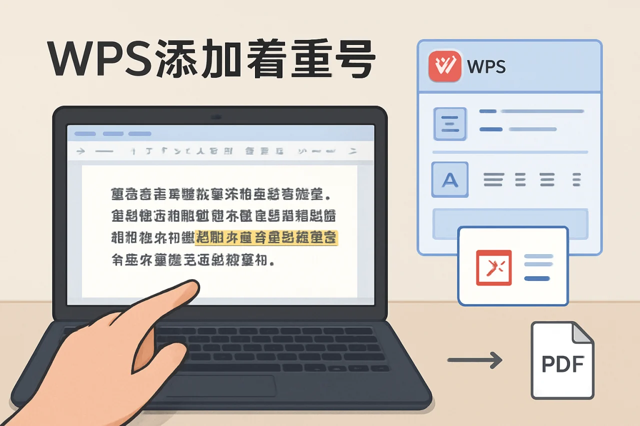 WPS添加着重号