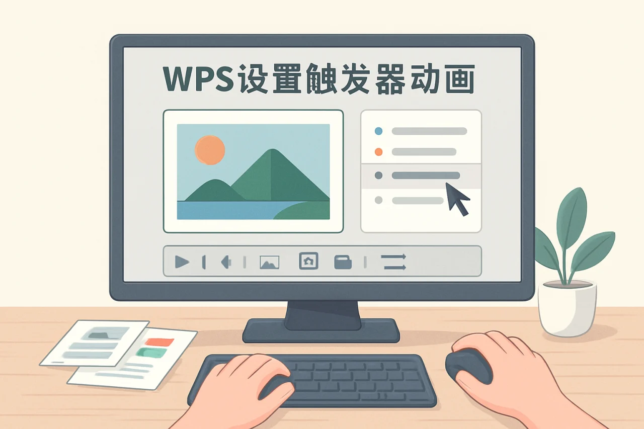 WPS设置触发器动画