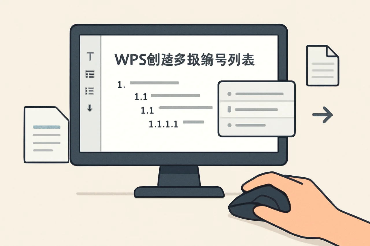 WPS创建多级编号列表