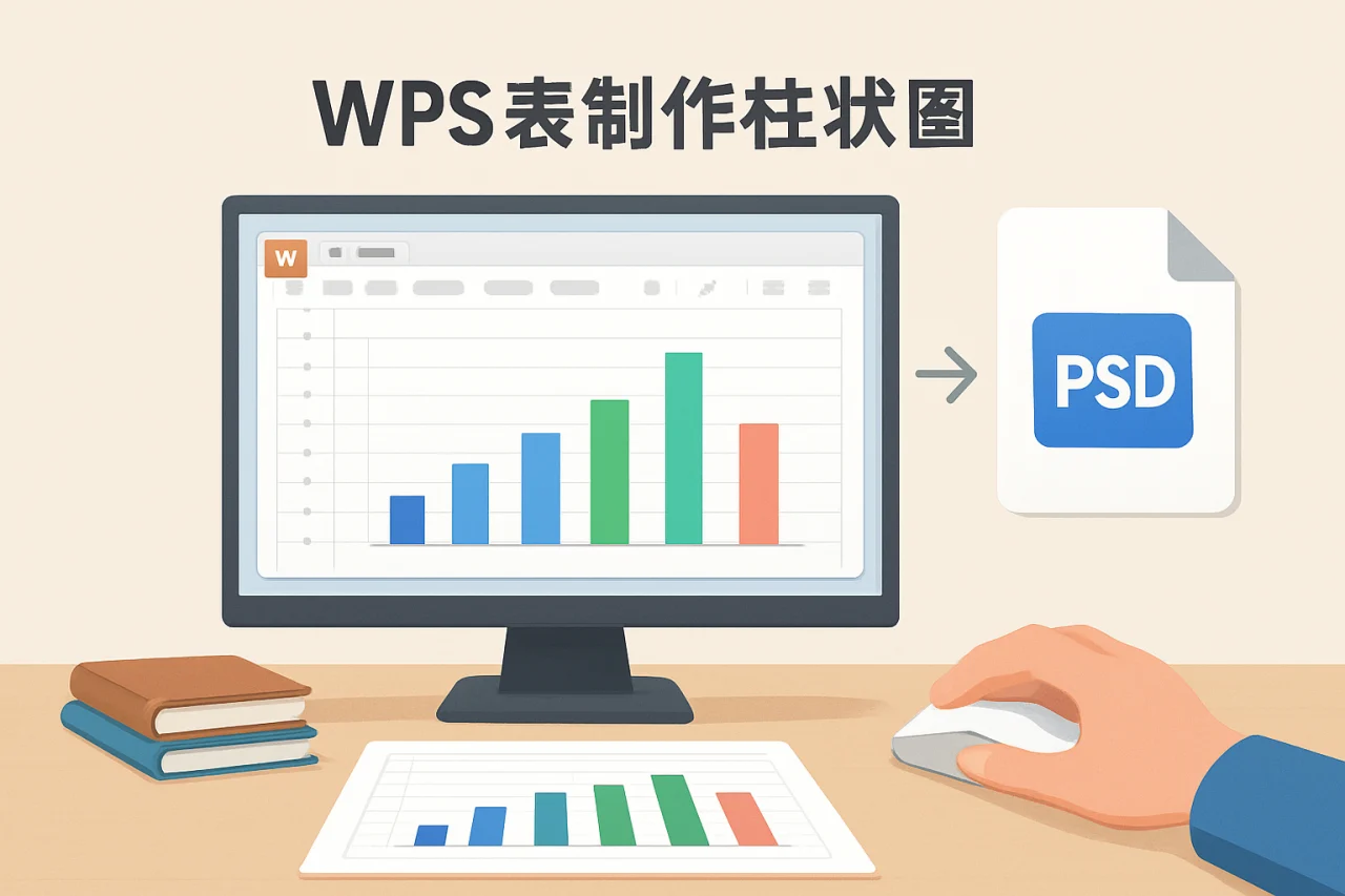 WPS表制作柱状图