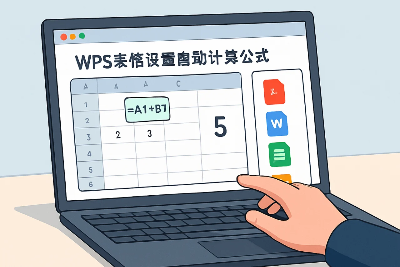 WPS表格设置自动计算公式