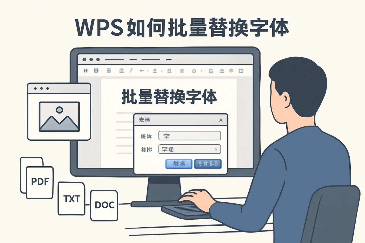 WPS如何批量替换字体