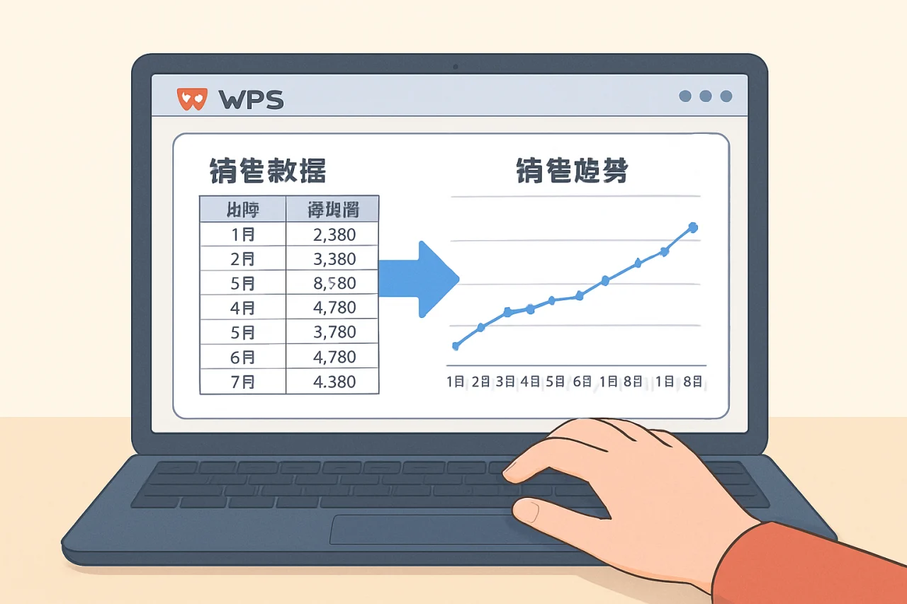 WPS把表格的数据变为折线图