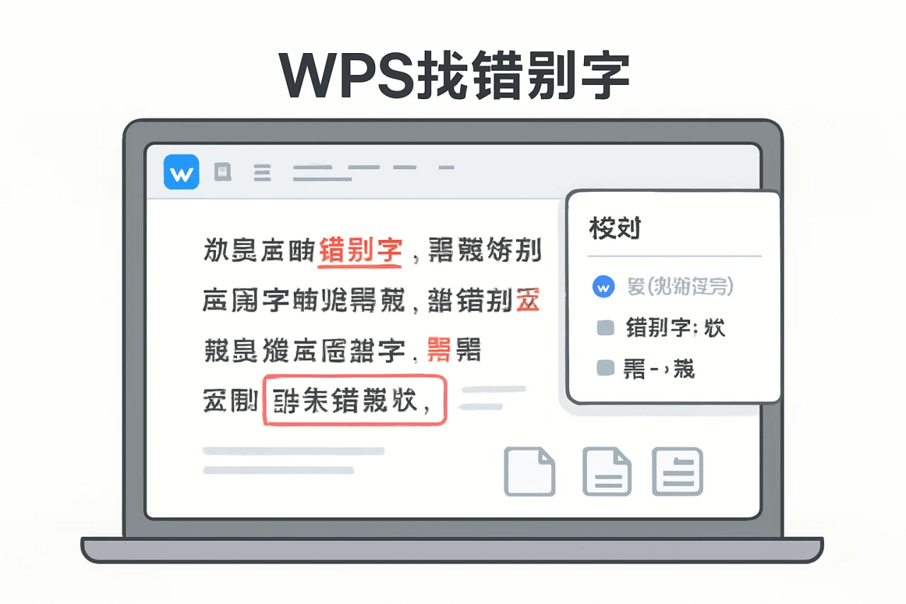 WPS找错别字
