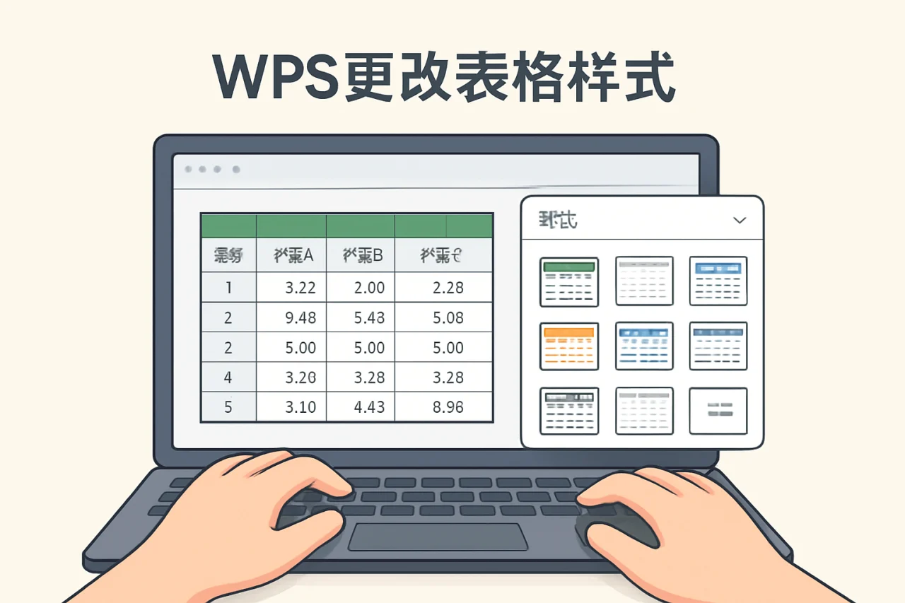 WPS更改表格样式