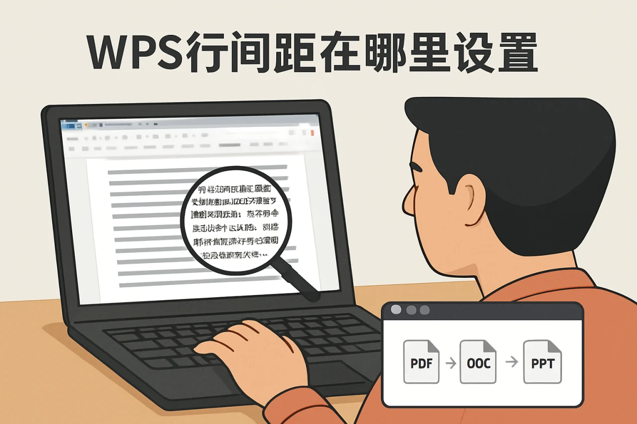 wps行间距在哪里设置