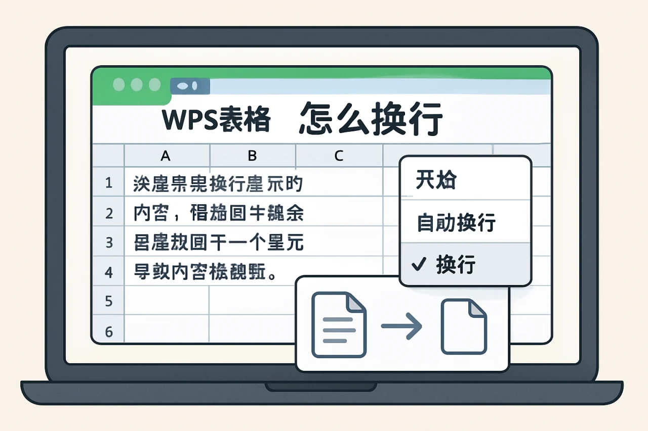 wps表格怎么换行