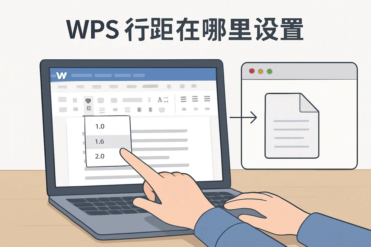 wps行距在哪里设置