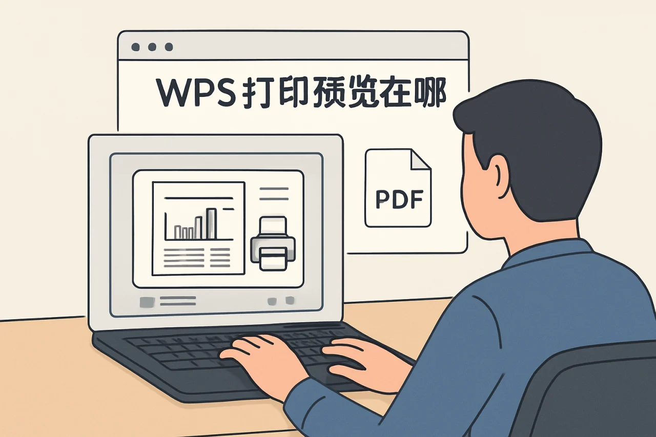 wps打印预览在哪