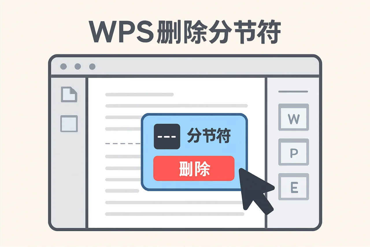 wps删除分节符